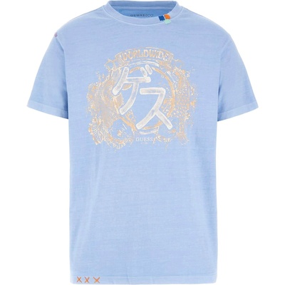 GUESS Тениска 'Japanese Ideogram' синьо, размер XL