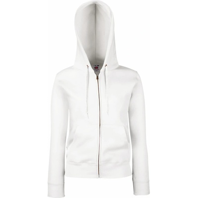 Fruit of the Loom Premium Lady-Fit Hooded Jacket COT16211800105 bílá