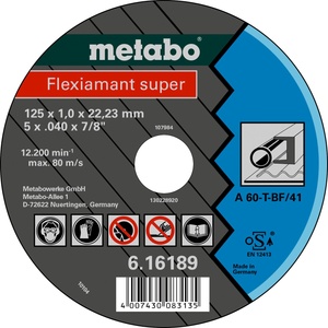 Metabo Диск за рязане - стомана-FLEXIAMANT SUPER 115x1.0x22.2 616188000 (616188000)
