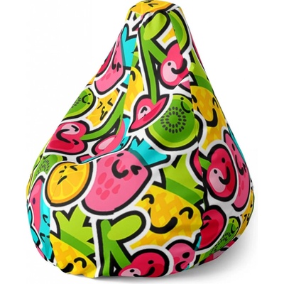 Sablio Sedací vak Pear Veselé ovoce - Sablio - 70 x 95 x 15 cm