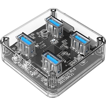 ORICO хъб USB3.0 HUB 4 port transparent, 1m cable - MH4U-U3-03-CR (MH4U-U3-10-CR)