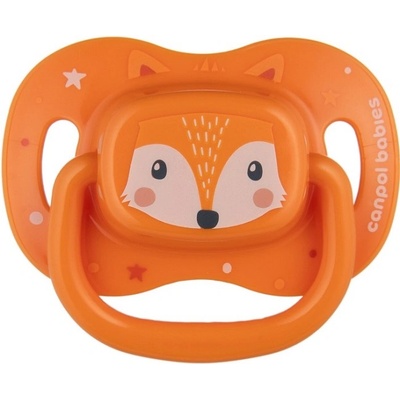 Canpol Силиконова симетрична залъгалка Canpol - Cute Animals, 6-18 м, оранжева (34/925_ora)