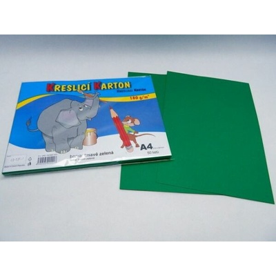 Kreslící karton A4 tm.zelený 180g/50listů