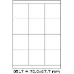CDRmarket Самозалепващи етикети 70 x 67, 7 мм, 12 етикета, A4, 100 листа (R0ECO.0517A)