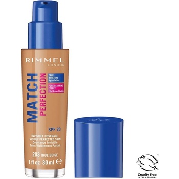 Rimmel London Match Perfection SPF20 make-up 203 True Beige 30 ml