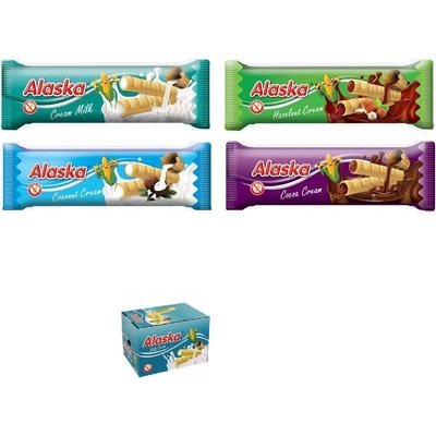 Alaska kukuřičná trubička Alaska kakao, Alaska kokos Fialová 45 x 18 g