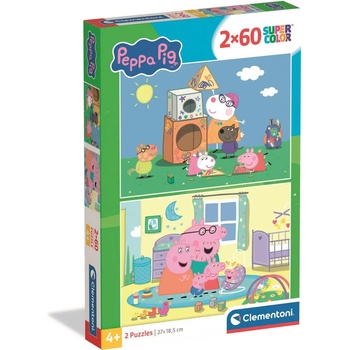 Clementoni - Puzzle 2x60 Peppa Pig: Game - 40 - 99 piese