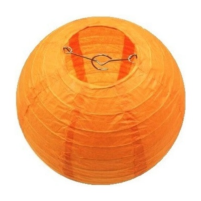 Lampion kulatý papírový party oranžový 30 40cm Oranžová 30cm