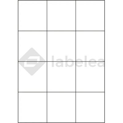 Labelea Samolepiace etikety 70x74 mm biele papierové, na hárku A4, pre laserovú a atramentovú tlač, Farba etikiet Biela, Počet hárkov v balení 1000 EPM070074W012J