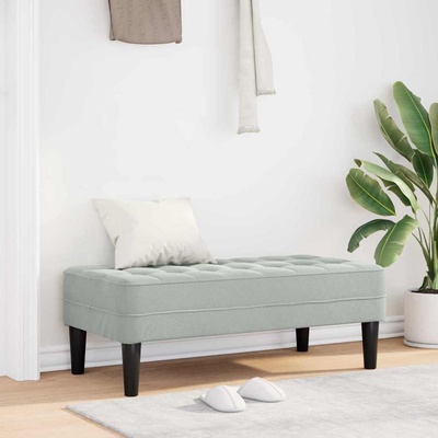 vidaXL Пейка с възглавница Светлосиво 113 x 57 x 39 см Кадифе (42001947)