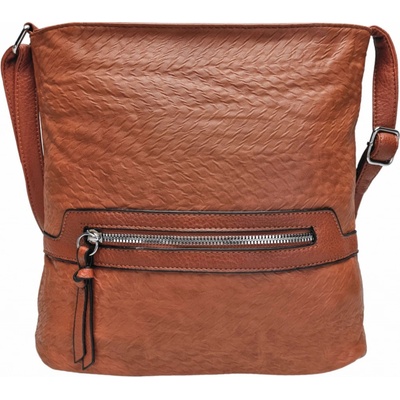 Středně crossbody kabelka s kapsou hnědá