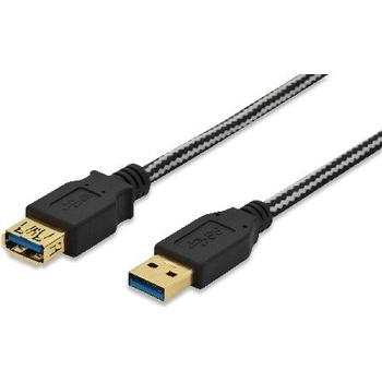 Ednet 84235 USB 3.0, type A M/F, USB 3.0, 3m, černý