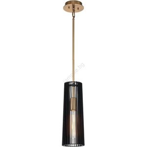 Elstead Lighting Quintiesse QN-LINARA-P-BK - Пендел на прът LINARA 1xE27/60W/230V черно/златисто (ED1081)