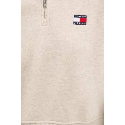 Tommy Hilfiger Памучен суичър Tommy Jeans в бежово с апликация DW0DW19410 (DW0DW19410)