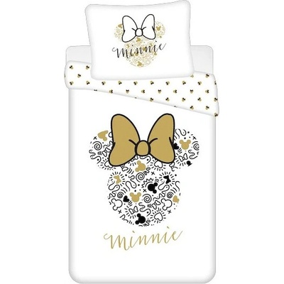 Textilomanie obliečky MINNIE GOLD biele 70x90 140x200