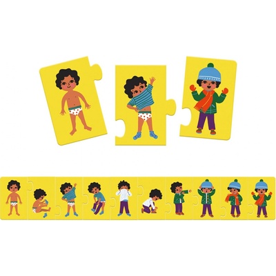Djeco puzzle postupové obliekanie do zimy