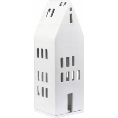 PORCELÁNOVÝ SVÍTICÍ DOMEČEK NA ČAJOVÉ SVÍČKY BÍLÝ RADER 22 CM
