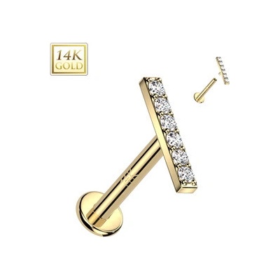 Šperky4U zlatý piercing do brady labreta ZL01250-1208-YG