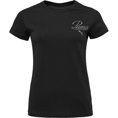 Puma Dámske tričko ESSENTIALS SCRIPT TEE čierna biela