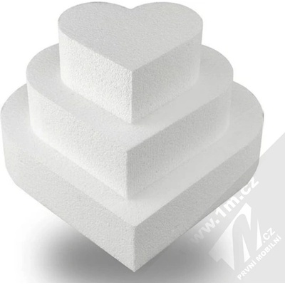 1Mcz srdce k aranžování z polystyrenu 20/15/10cm bílá sada 3ks 45833