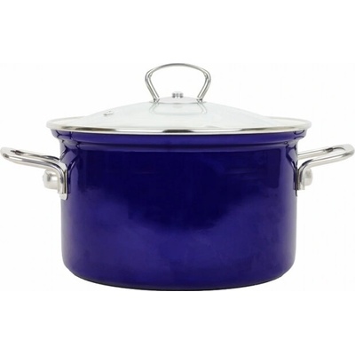 BELIS Smaltovaný hrnec se skleněnou poklicí 18 cm 2,6 l ECO-CERAMIC modrý 41518-094000N5