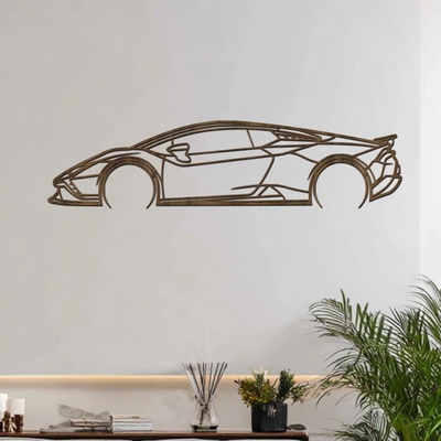 dřevo života Dřevěný obraz Lamborghini Huracan Rozměry (cm): 80x20, Zvolte barvu dekoru: Ořech