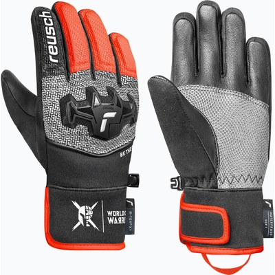 Reusch Детски скиорски ръкавици Reusch Worldcup Warrior R-Tex XT Junior black/silver/fluo red