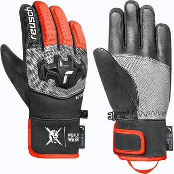 Reusch Детски скиорски ръкавици Reusch Worldcup Warrior R-Tex XT Junior black/silver/fluo red