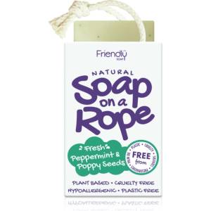 Friendly Soap Soap on a Rope Peppermint & Poppy Seeds натурален сапун на шнурче 95 гр
