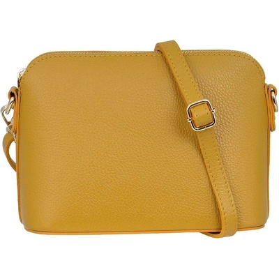 MaxFly Malá kožená crossbody kabelka 5232 tmavě žlutá