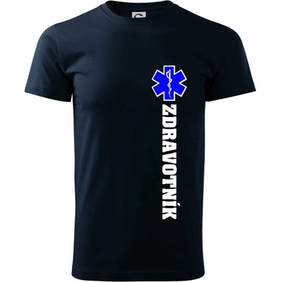 Hvězda života zdravotník klasické pánské triko námořní modrá velmi tmavá téměř černá