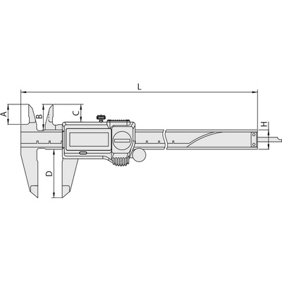 Mitutoyo Absolute Digimatic posuvné měřítko odolné vůči chladicím kapalinám IP67 0-300mm 500-704-20