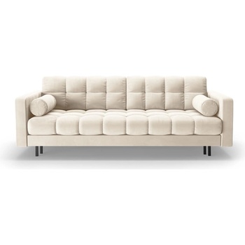 Cosmopolitan Design Кремав кадифен разтегателен диван с място за съхранение 222 cm Bali - Cosmopolitan Design (COS_3SF_51_F1_BALI1)