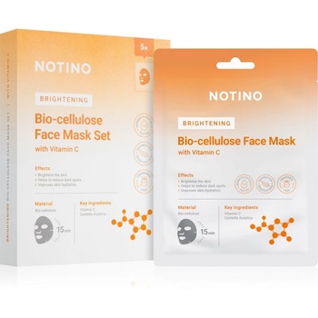 Notino Brightening Bio-Cellulose Face Mask with Vitamin C комплект платнени маски за озаряване на лицето