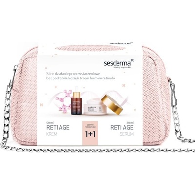 Sesderma Reti Age protivráskový krém s retinolom 50 ml + lipozomálne sérum proti starnutiu pleti s liftingovým efektom 30 ml + kozmetická taška darčeková sada
