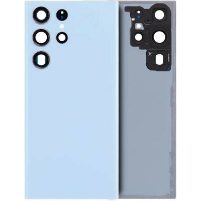 Zadní sklo + čočky fotoaparátu Samsung Galaxy S23 Ultra 5G – nebesky modrý (Aftermarket Plus, bez loga) SAM3700