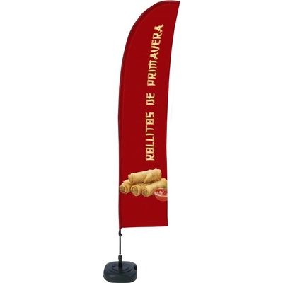 Jansen Display Beach Flag Budget Wind Complete Set Spring Rolls Spanish, 1010 x 4305 mm