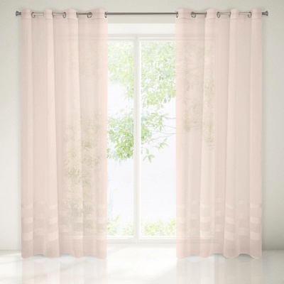 EUROFIRANY ZÁCLONA NA KROUŽCÍCH EFIL 140X250 CM RŮŽOVÁ