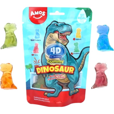 Amos 4D Gummy Dinosaur Fruity 65 g