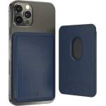SwitchEasy MagWallet Leather Card Holder with MagSafe - кожен портфейл (джоб) за прикрепяне към iPhone с MagSafe (тъмносин)