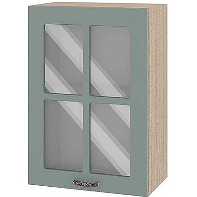 ИРИМ Горен кухненски шкаф витрина Сити МФ-Олив мат-11-118 50 см