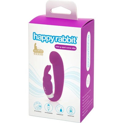 Happy Rabbit Mini G - акум. , G-точка вибратор с клиторен стимулатор (лилав)