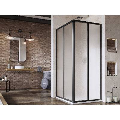 Ravak Supernova sprchovací kút 90x90 cm obdĺžniková čierna matné/ 14V703O2ZGS