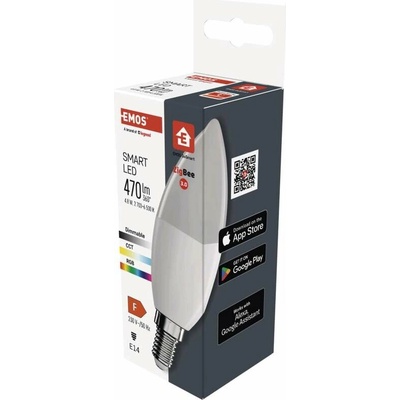 Emos Lighting LED žiarovka GoSmart sviečka E14 4,8 W 470 lm RGB stmiev. Zigbee