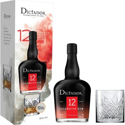 Dictador 12y 40% 0,7 l (darčekové balenie 1 pohár)