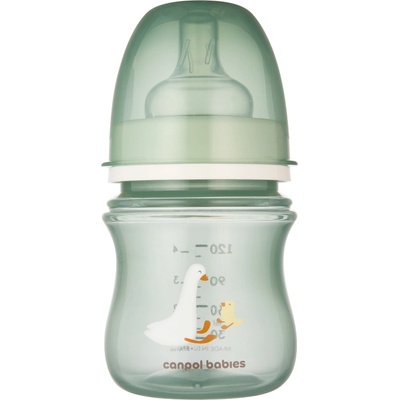 Canpol babies Антиколик шише с широко гърло Canpol - Easy Start, Goose, 120 ml (35/244C)