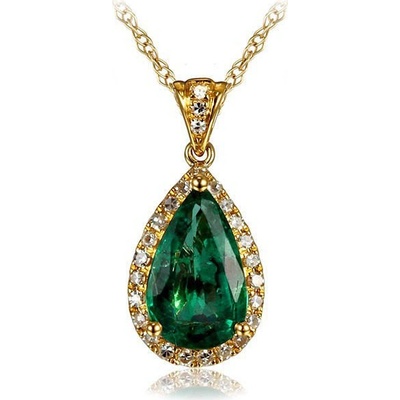 Eppi Elegantný prívesok so smaragdom a diamantmi Josalin P31855
