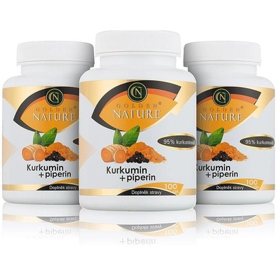 Golden Nature 2+1 Kurkumin 95% + Piperin 300 kapslí