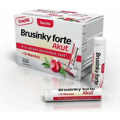 Salutem Pharma Brusinky Forte Akut 1500 mg + D-Manosa 10 ampulí