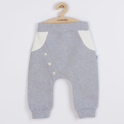 New Baby Kojenecké bavlněné tepláčky The Best grafitové šedá